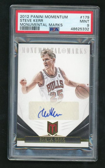 2012 Panini Momentum Monumental Marks Steve Kerr #179 PSA 9