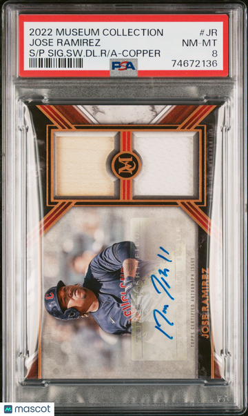 2022 Topps Museum Jose Ramirez #JR SIG. SW. DL. R Copper PSA 8