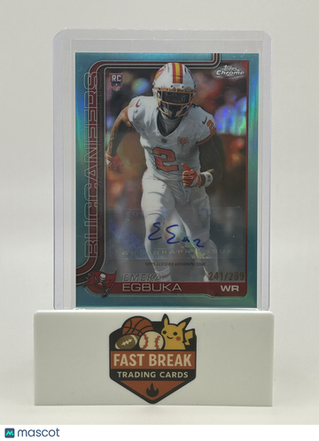 2025 Topps Chrome Emeka Egbuka #RA-EE Aqua Refractor /299 RC