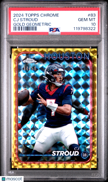 2024 Topps Chrome CJ Stroud #83 Gold Geometric /50 PSA 10