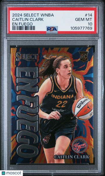 2024 Panini Select WNBA EN Fuego Caitlin Clark #14 PSA 10