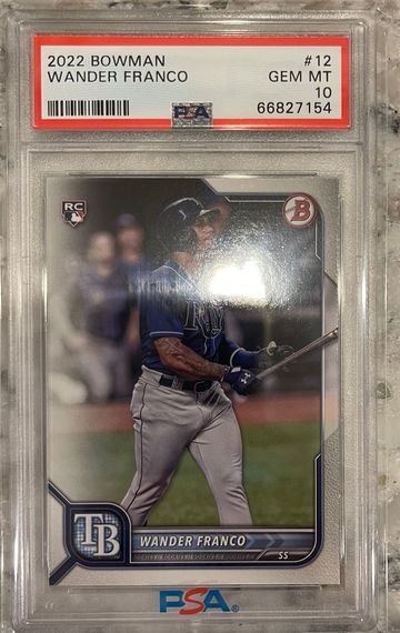 2022 Bowman #12 Wander Franco RC Rookie PSA 10 Gem Mint Tampa Bay Rays. 