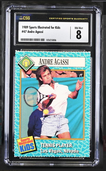 1989 SPORTS ILLUSTRATED FOR KIDS ANDRE AGASSI RC CSG 8 NM-MINT
