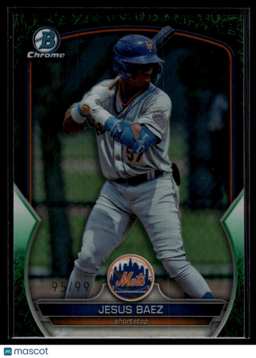 2023 Bowman Draft Jesus Baez #BDC-108 Chrome Green Grass Refractor SN