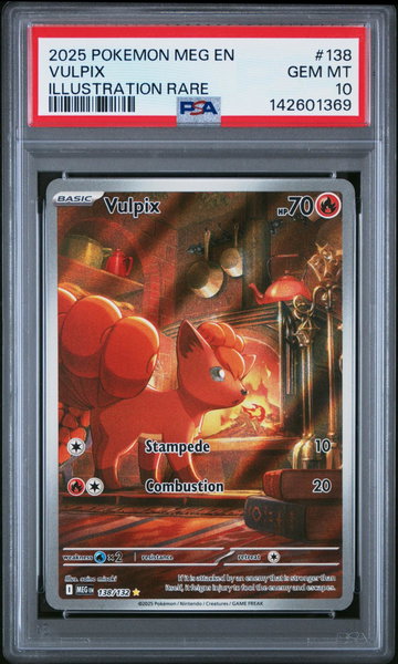 2025 Pokemon Mega Evolution Illustration Rare Vulpix #138 PSA 10