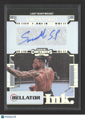 2025 Panini Contenders PFL Bellator Ink Simeon Powell #BT-SPW 18/25 Auto