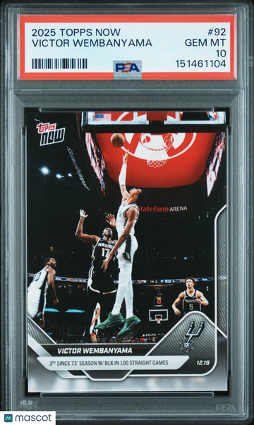 Victor Wembanyama 2025 Topps Now PSA 10