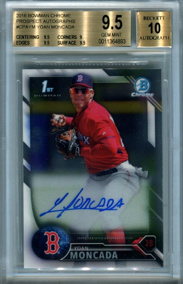 2016 Bowman Chrome Yoan Moncada BGS 9.5 auto 10