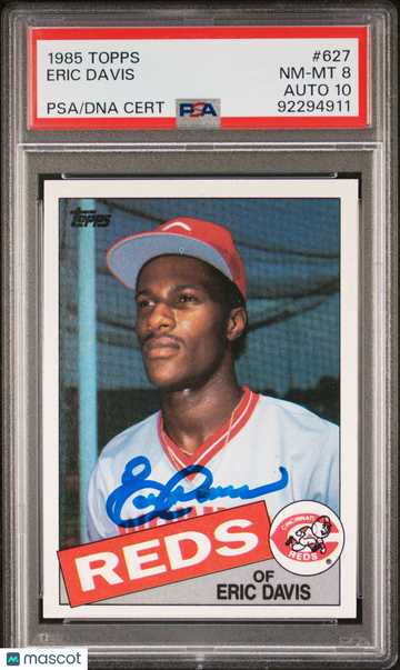 1985 Topps Eric Davis #627 PSA 8 Auto 10