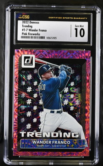 2022 Donruss Trending Wander Franco Pink Fireworks CSG 10 GEM MINT