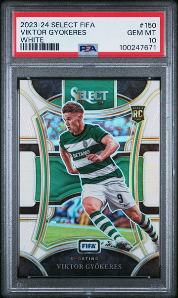 2023-24 PANINI SELECT FIFA VIKTOR GYOKERES #/20 WHITE #150 RC ROOKIE PSA 10