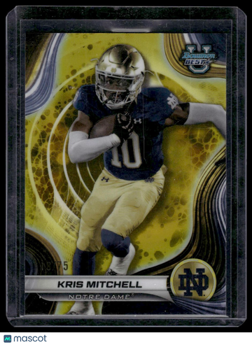 2024 Bowman University Best Kris Mitchell #95 Yellow Refractor SN