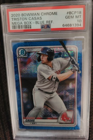 2020 Bowman Chrome Mega box Blue Ref /150 Tristan Casas PSA 10