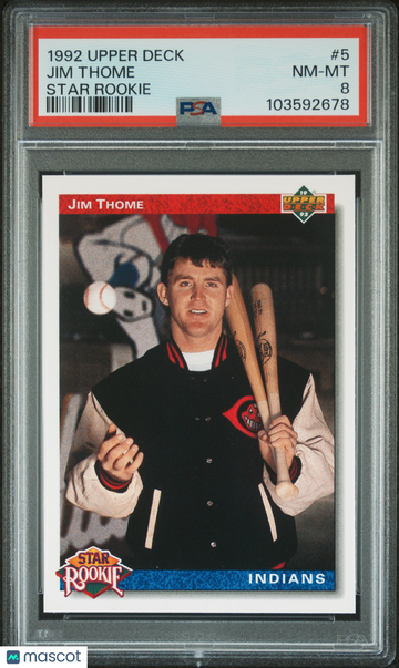 1992 Upper Deck Jim Thome #5 Star Rookie PSA 8