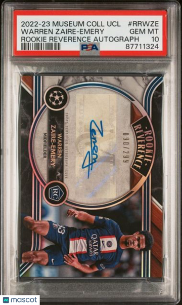 2022-23 Topps Museum Collection UEFA Champions League Rookie Reverence Autographs Warren Zaire-Emery #RRWZE /299 PSA 10