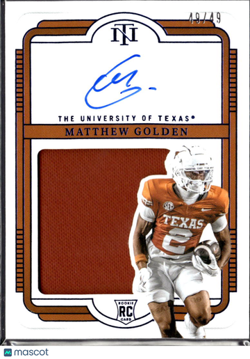 2025 Panini National Treasures Collegiate Matthew Golden #102 /49 RC Memorabilia