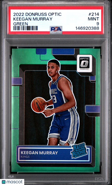 2022 Panini Donruss Optic Keegan Murray #214 Green /5 Rookie PSA 9