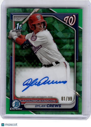 2024 Bowman Chrome Dylan Crews #BSPA-DC Green Sapphire /99