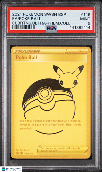 2021 Pokemon Swsh Black Star Promo Poke Ball Clbrtns.Ultra-Prem.Coll. Fa PSA 9 #146