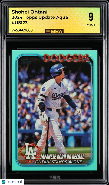 2024 Topps Update Shohei Ohtani #US123 Aqua MBA 9