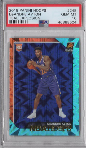2018 Hoops DeAndre Ayton Teal Explosion PSA 10
