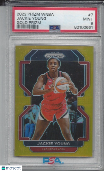 2022 Panini Prizm WNBA Jackie Young #7 Gold PSA 9