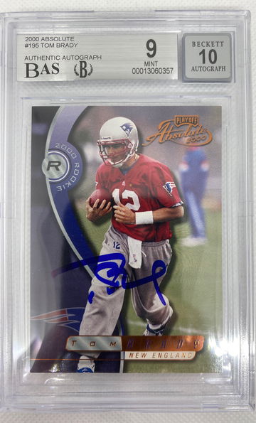 2000 Absolute #195 Tom Brady Rookie / 3000 BGS 9 Auto 10 