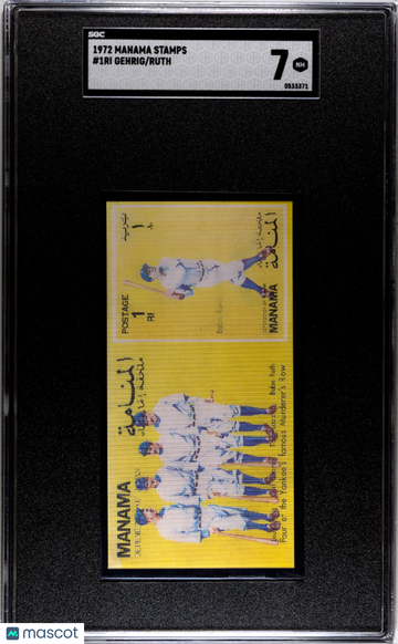 1972 Manama Stamps Ruth Gehrig #1RI SGC 7