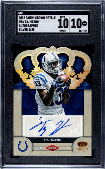 TY Hilton 2012 Crown Royale Silver Rookie Auto /25 SGC 10