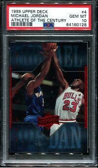 1999 Upper Deck UD Athlete of the Century Foil Finish 4 Michael Jordan Chicago Bulls PSA 10 Gem Mint