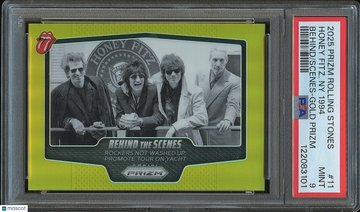 2025 2025 2025 Panini Prizm The Rolling Stones Behind The Scenes The Rolling Stone #11 Prizm Gold Prizm PSA 9 9