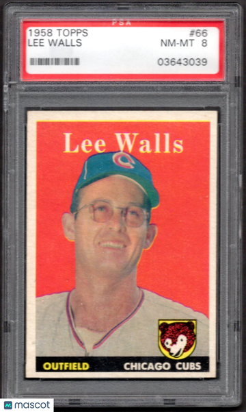 1958 Topps Lee Walls #66 PSA 8