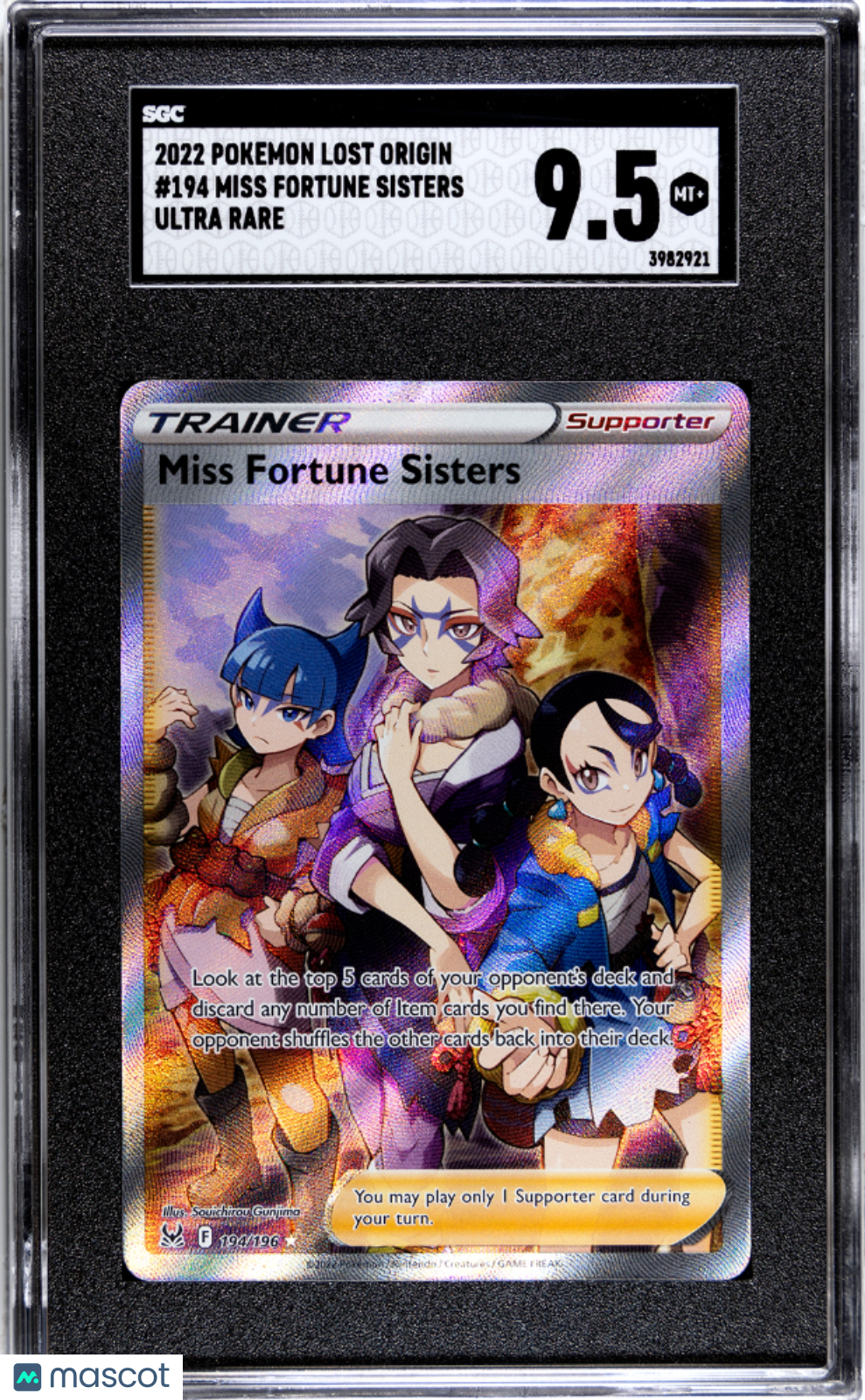 miss fortune sisters pokemon card value POKMON GAME s10a 096/071 HR Look at the top 5 cards of your opponents deck and discard any number of Item cards you find there S10a] Miss Fortune Sisters 096/071HR