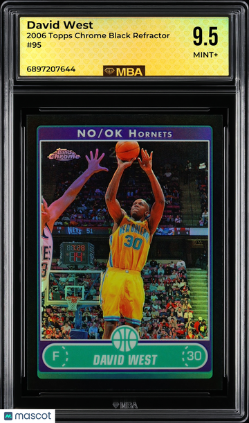2006 Topps Chrome David West #95 Black Refractor MBA 9.5