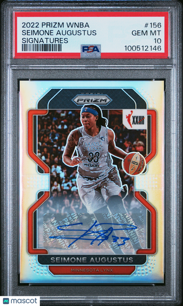 2022 Panini Prizm WNBA Seimone Augustus #156 Signatures PSA 10