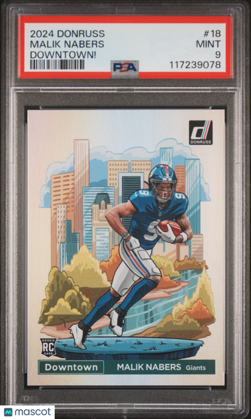 2024 Panini Donruss Downtown! Malik Nabers #18 PSA 9