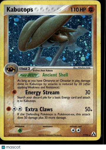 2006 EX Legend Maker Kabutops Holo Rare #7/92