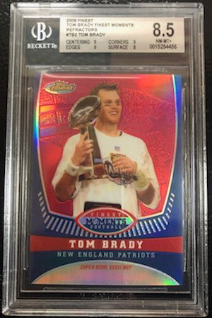 2008 Topps Finest Tom Brady Finest Moments Refractor #TB2 BGS 8.5