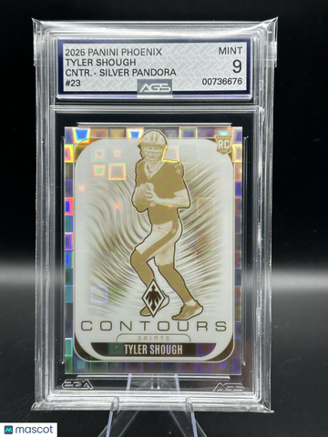 2025 Panini Phoenix Contours Tyler Shough #23 Silver Pandora /249 RC AGS 9
