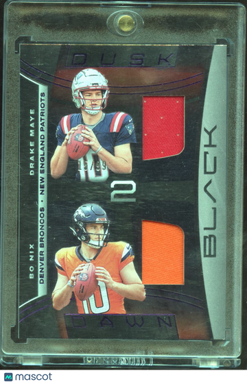 2024 Panini Black Dusk 2 Dawn Bo Nix Drake Maye #D2D-DMBN /99 Dual Memorabilia Authentic Memorabilia