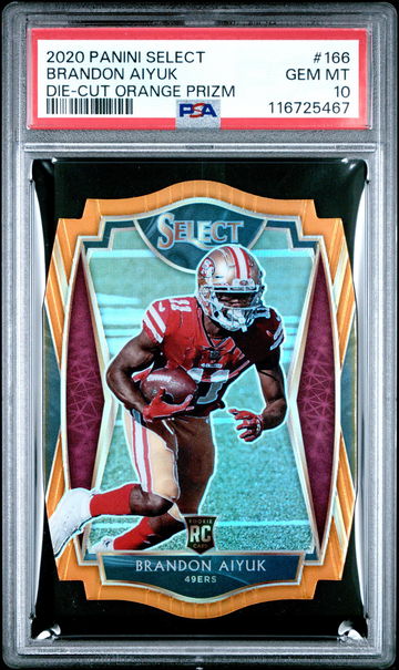 2020 Panini Select Prizm Orange Die Cut Brandon Aiyuk #166 PSA 10