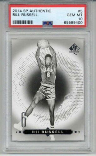 2014 UPPER DECK SP AUTHENTIC #5 BILL RUSSELL CARD USF CELTICS PSA 10 LOW POP