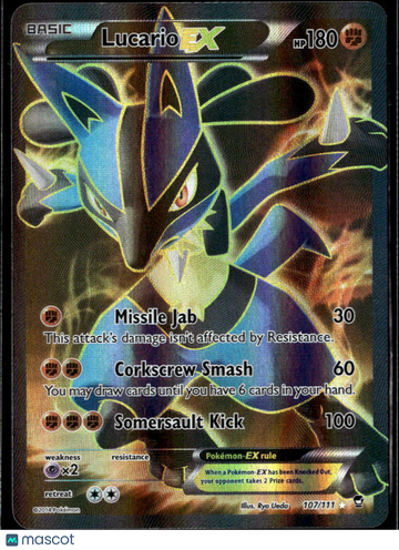 2014 Furious Fists Lucario EX Holo Rare FA #107/111
