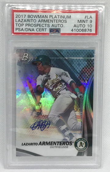 Lazarito Armenteros - 2017 Bowman Platinum Top Prospects Auto PSA 9 Auto 10