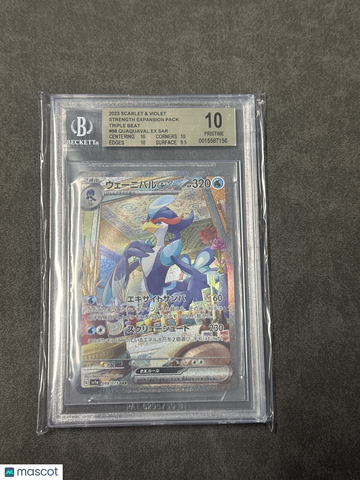 2023 Pokemon Scarlet and Violet Strength Expansion Pack Triplet Beat Quaquaval EX SAR #98 BGS 10
