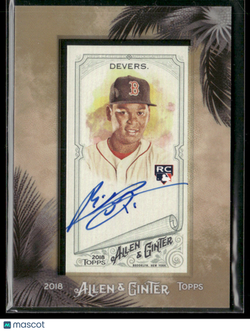 2018 Topps Allen & Ginter Rafael Devers #MA-RD Mini Framed RC Rookie Auto Topps