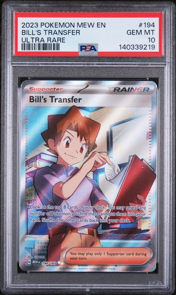 2023 Pokemon Scarlet and Violet 151 Ultra Rare Bill's Transfer #194 PSA 10
