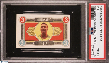 POP 1 PSA 4 Pele 1962 Campos Lopes Milionario Mundial 62 3-Note Rare Vintage SSP