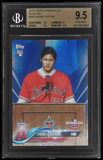 2018 Topps Opening Day Shohei Ohtani Blue Foil BGS 9.5 RC
