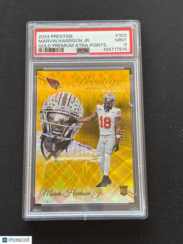 2024 Panini Prestige Marvin Harrison jr. #303 Gold Rookie PSA 9